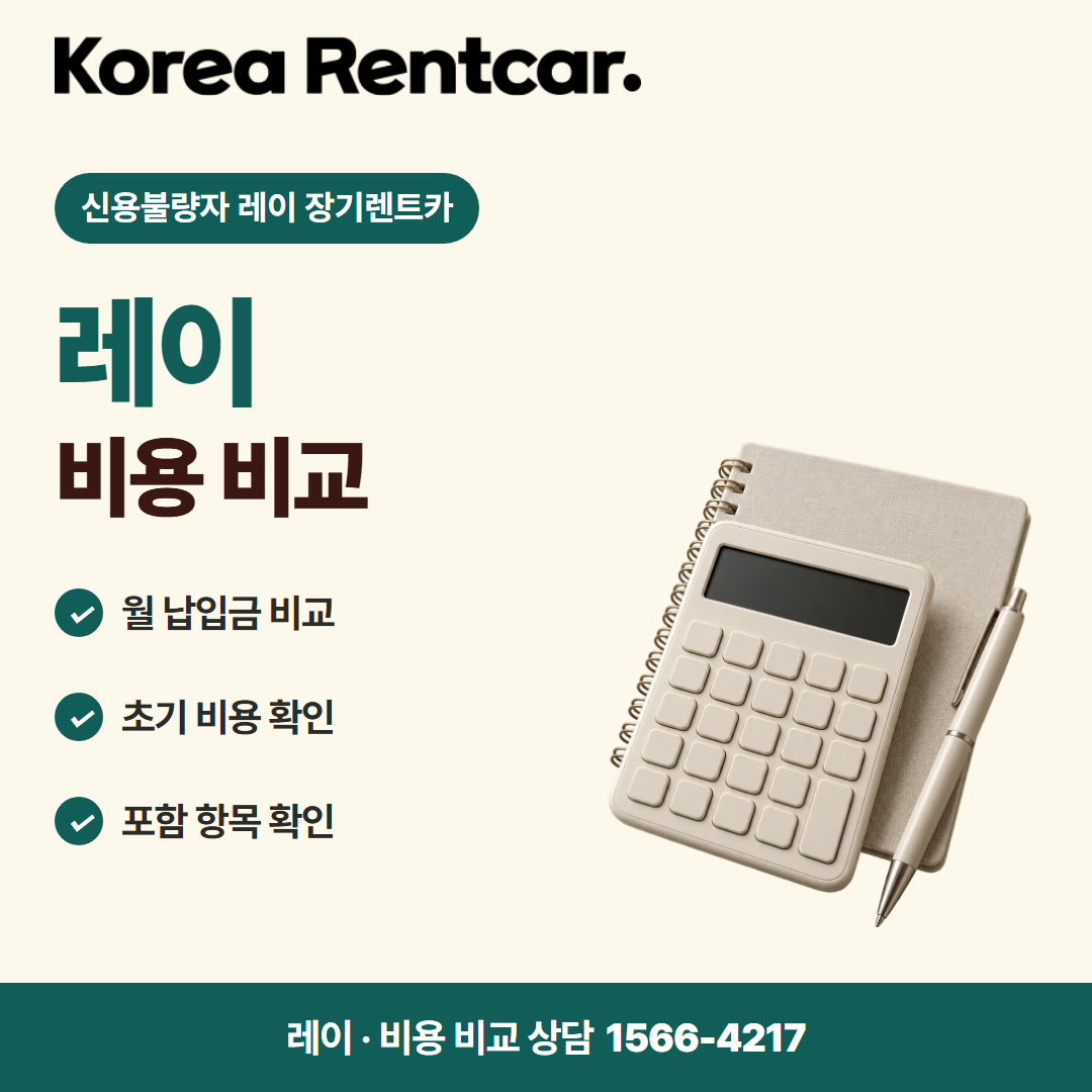 신용불량자 레이 장기렌트카 차량 선택 카드뉴스 3